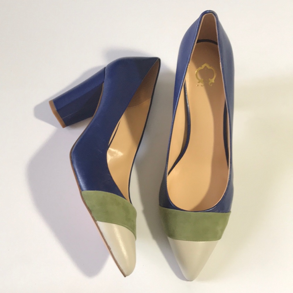 C Wonder Jillian Leather and Suede Pumps with Toe Detail - Picture 5 of 8